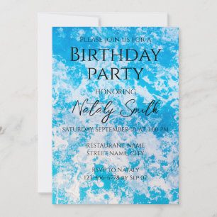 Invitación Superficie de planeta de hielo azul y blanco