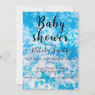 Invitación Superficie del planeta de hielo azul y blanco