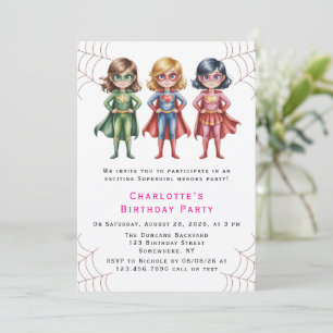 Invitación Supergirl Heroes fiesta de cumpleaños para Chicas