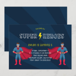 Invitación Superhéroe Boys Comic Book Birday Party