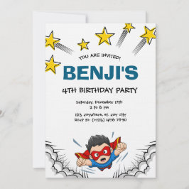 Invitación Superheroes kid's birthday party