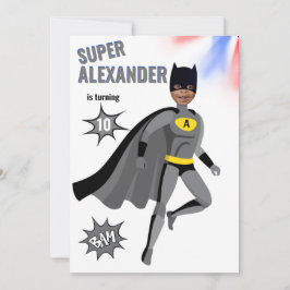 Invitación Superheroína asombroso niño único fabuloso cumplea