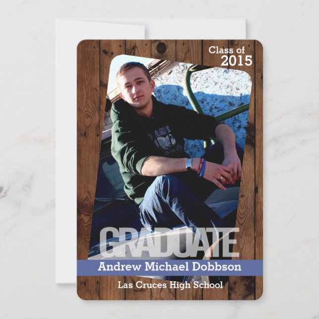 invitación superior de 5 x 7 en el campo Rustic Ba (Anverso)