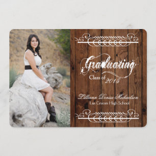 invitación superior de 5 x 7 en el campo Rustic Ba