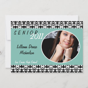 invitación superior de fotografía de Damasco azul 