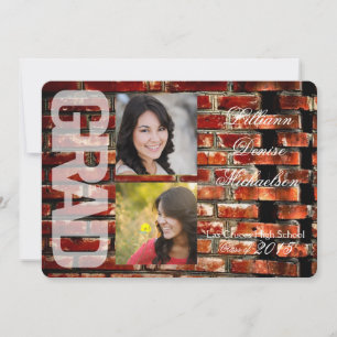 invitación superior del edificio de pared de ladri