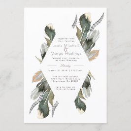 Invitación Superposición de diamantes de color de agua de plu