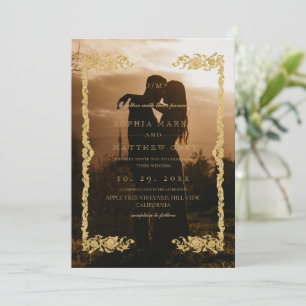 Invitación Superposición de foto clásica de boda
