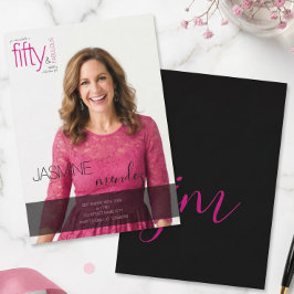 Invitación Superposición de foto de cumpleaños con monograma 