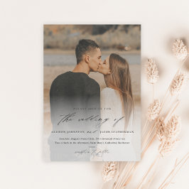 Invitación Superposición de foto de escritura elegante 2 Boda