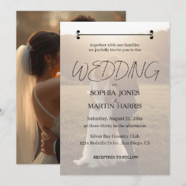 Invitación Superposición de foto elegante en blanco y negro p