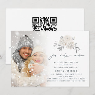 Invitación Superposición de foto floral blanca Únete a nosotr