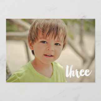 Invitación Superposición de foto número tres de cumpleaños pa