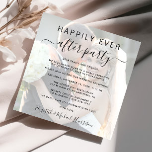 Invitación Superposición de fotos de recepción de boda Felice