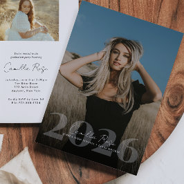 Invitación Superposición de fotos elegante para año de gradua
