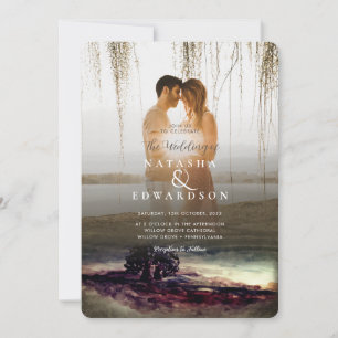 Invitación Superposición del paisaje de oro de moda 2 Boda de