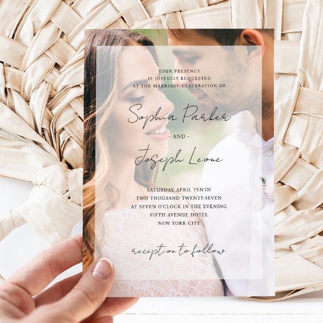 Invitación Superposición elegante de fotos | Boda (Subido por el creador)