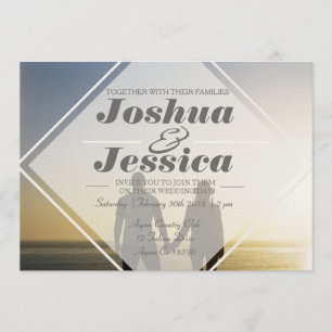 Invitación Superposición urbana moderna   Personalizado Boda 