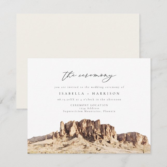 Invitación SUPERSTITUCIÓN Boda del Desierto de la MONTAÑA (Anverso / Reverso)