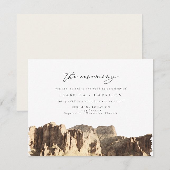Invitación SUPERSTITUCIÓN Boda del Desierto de la MONTAÑA Cer (Anverso / Reverso)