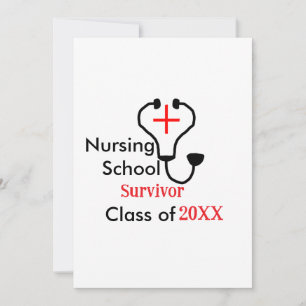 Invitación superviviente de la escuela de enfermería clase de