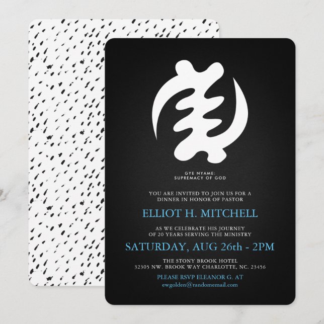 Invitación Supremacía de Gye Nyame el | del fiesta de dios el (Anverso / Reverso)