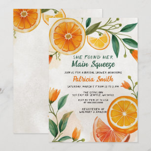 Invitación Supresión principal de la ducha de novia de cítric