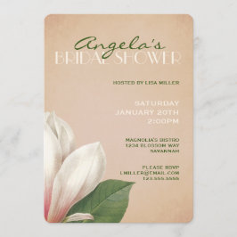 Invitación Sur de Magnolia Bridal Shower | Rubor ruso