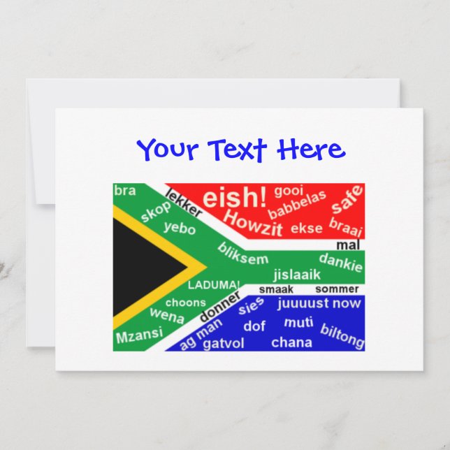 Invitación surafricana del argot - personalizable (Anverso)