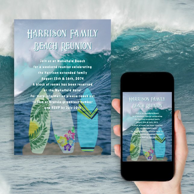 Invitación Surboard Ocean Family Reunion (Subido por el creador)