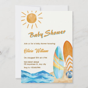 Invitación Surf beach fiesta baby ducha