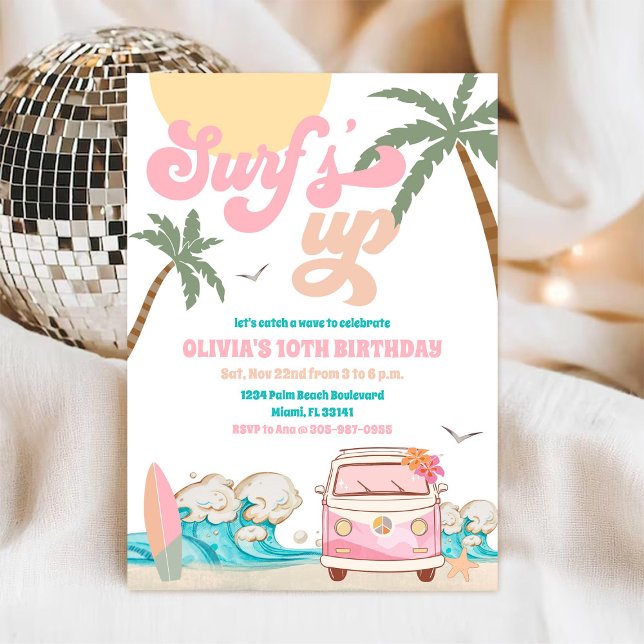 Invitación Surf Birthday Party Invitation (Subido por el creador)