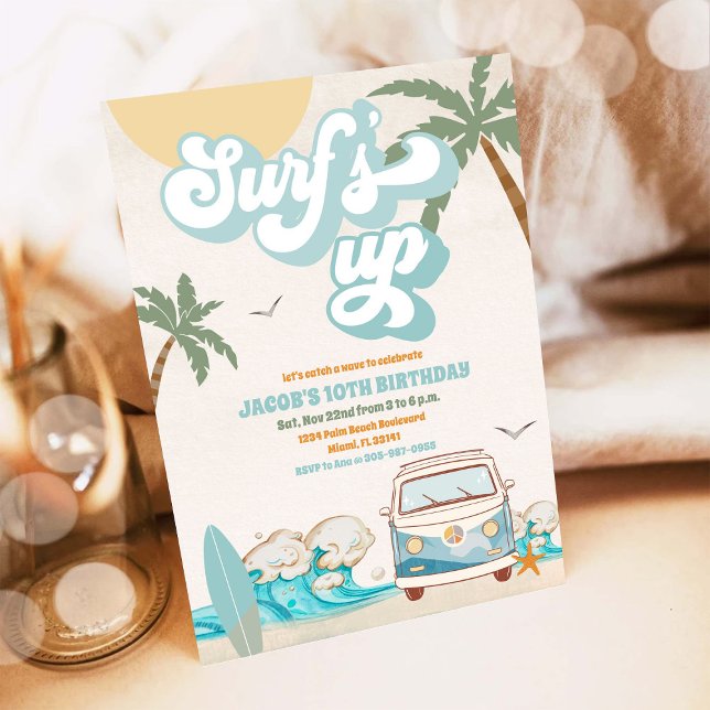 Invitación Surf Birthday Party Invitation (Subido por el creador)