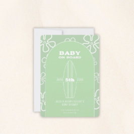 Invitación Surf Board Baby Shower - Custom Gender Neutral