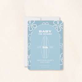 Invitación Surf Board Baby Shower - Personalizado Neutral de 