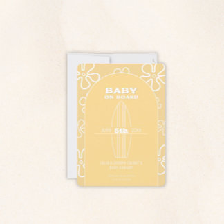 Invitación Surf Board Baby Shower - Personalizado Neutral de 