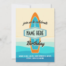 Surf board en cumpleaños de playa