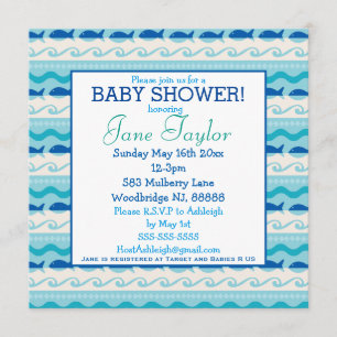 Invitación Surf 'N combate Baby Shower Náutico