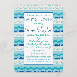 Invitación Surf 'N Fishis Nautical Baby Shower