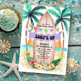 Invitación Surf y mar | Cumpleaños de Surf's Up Beach
