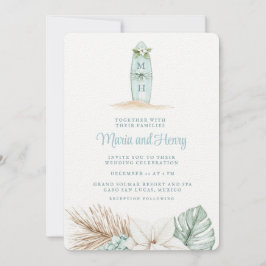 Invitación Surfboard navidades | Boda en la playa de invierno