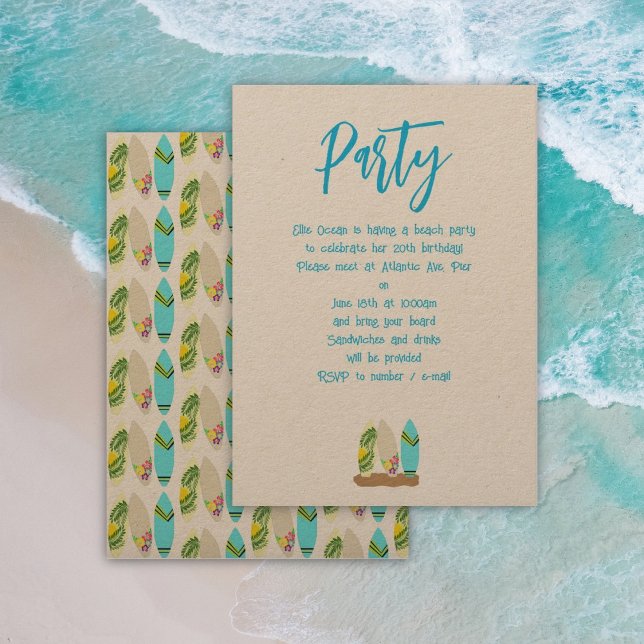 Invitación Surfboards Adult Beach Birthday Party (Subido por el creador)