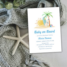 Surfboards Sunshine Beach Palm Tree Baby Shower