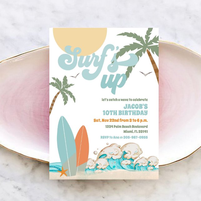 Invitación Surfing Beach Birthday Party Invitation (Subido por el creador)
