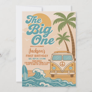Invitación Surfing Editable El Gran Niño Primer Cumpleaños