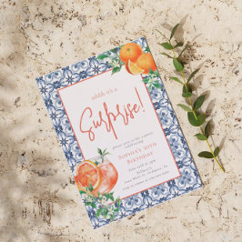 Invitación Surge de color de agua cualquier año cumpleaños de