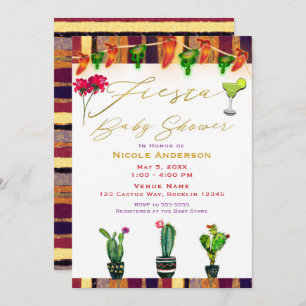 Invitación Suroeste Cactus moderno Fiesta Fiesta Baby Shower