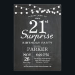 Invitación Surprise 18th Birthday Invitation Chalkboard<br><div class="desc">Sorpresa Invitación de cumpleaños número 18 con las luces de cadena de Chalkboard. 13.º 15.º 16.º 18.º 21.30.40.50.60.70.80.90.100,  Cualquier edad. Para una mayor personalización,  haga clic en el botón "Personalizar" y utilice nuestra herramienta de diseño para modificar esta plantilla.</div>
