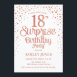 Invitación Surprise 18th Birthday Party - Rosa Gold & White<br><div class="desc">Sorpresa 18ª Invitación a la fiesta de cumpleaños. Elegante diseño de rosa blanco y falso purpurina. Presenta un diseño elegante de tipo de letra y letra de guión. Mándame un mensaje si necesitas edad personalizado.</div>