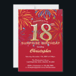Invitación Surprise 18th Birthday Red & Gold Rainbow Firework<br><div class="desc">Sorpresa 18 cumpleaños Invitación a fuegos artificiales de arcoiris de oro y rojo. Para una mayor personalización,  haga clic en el botón "Personalizar" y utilice nuestra herramienta de diseño para modificar esta plantilla.</div>